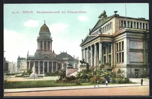 AK Berlin, Gendarmenmarkt mit Schauspielhaus