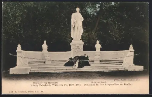 AK Berlin-Tiergarten, Denkmal Siegesallee, König Friedrich Wilhlm IV.