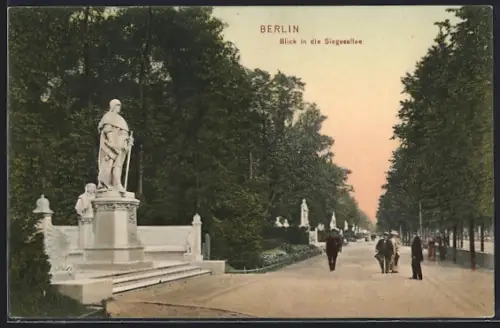AK Berlin-Tiergarten, Blick in die Siegesallee