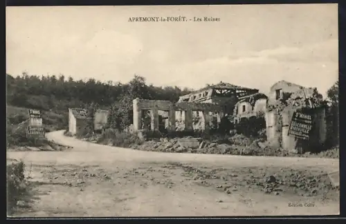 AK Apremont-la-Foret, Les Ruines