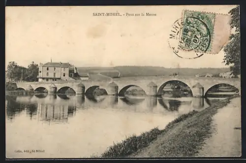 AK Saint-Mihiel, Pont sur la Meuse