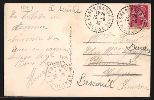 AK Esnes-en-Argonne, Vue generale Est