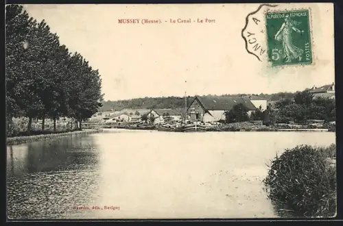 AK Mussey /Meuse, Le Canal, Le Port