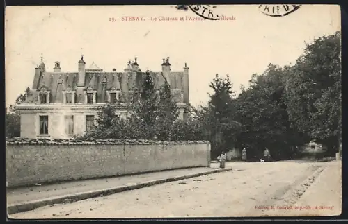 AK Stenay, Le Chateau et l`Avenue des Tilleuls