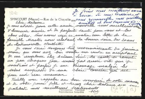 AK Spincourt, Rue de la Chapelle