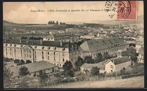 AK Saint-Mihiel, Vue d`ensemble et Quartier du 12 Casseurs à Cheval