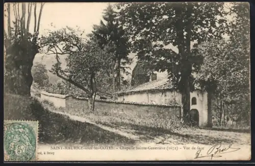AK St-Maurice-sous-les-Coutes, Chapelle Sainte-Geneviève, Vue de face