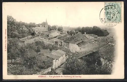 AK Stenay, Vue générale du Faubourg de Cervisy