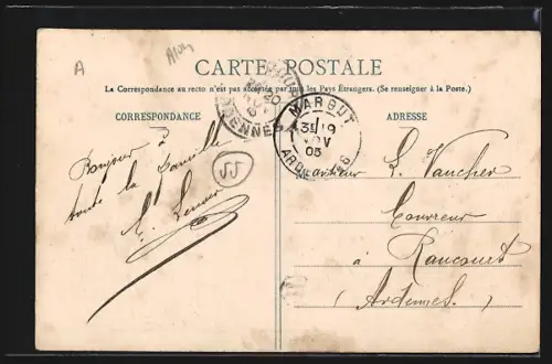 AK Stenay, Vue générale du Faubourg de Cervisy