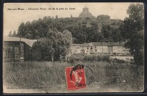AK Dun-sur-Meuse, Déversoir Nord, VUe de La jetée du Canal