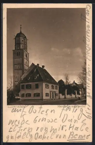 AK Illertissen, Pfarrkirche mit Pfarrhof