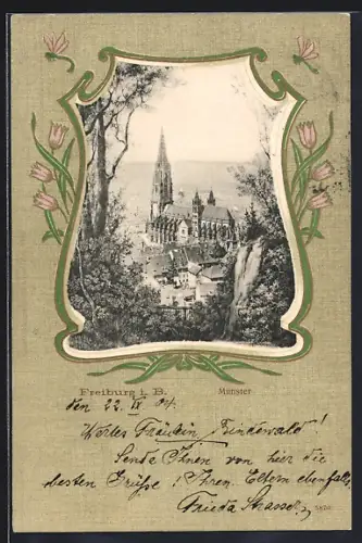 AK Freiburg i. B., Münster, Passepartout