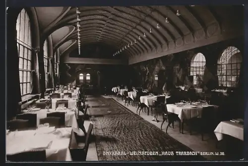 AK Berlin, Gasthaus Onyxsaal-Weinstuben, Innenansicht vom Haus Trarbach, Behrenstrasse