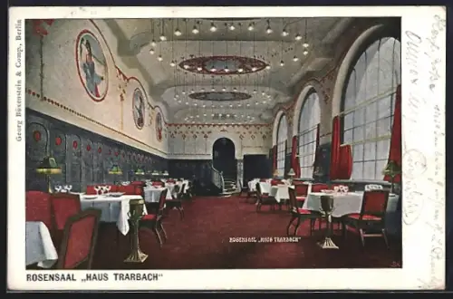 AK Berlin, Gasthaus Trarbach, Behrenstr. 47, Rosensaal, Innenansicht
