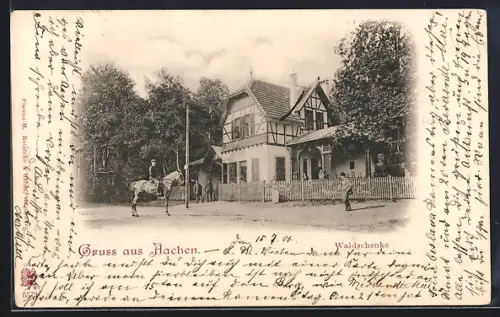 AK Aachen, Gasthaus Waldschenke im Fachwerkstil