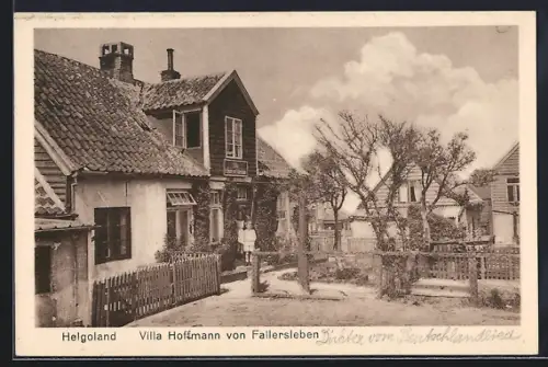 AK Helgoland, Blick auf Villa Hoffmann von Fallersleben
