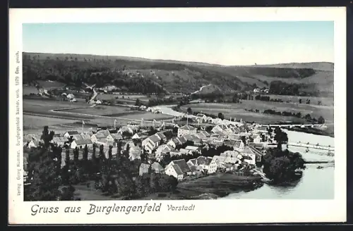 AK Burglengenfeld, Blick auf die Vorstadt am Fluss