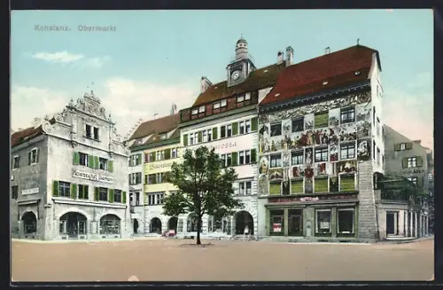 AK Konstanz, Obermarkt mit Hotel