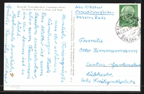 AK Neuenkirchen /Lüneburger Heide, Denkmal, Strassenpartie, Ortspartie