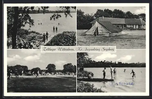 AK Wittenborn, Zeltlager des Kr. Jugendring Segeberg, Badestelle, Ortspartie