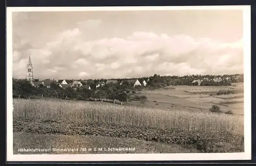 AK Simmersfeld i. Schwarzwald, Teilansicht mit Kirche