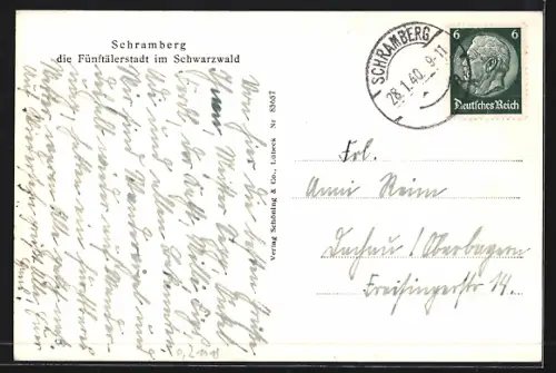 AK Schramberg i. Schwarzwald, Teilansicht mit Kirche