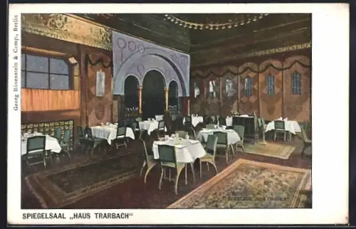AK Berlin-Tiergarten, Haus Trarbach, Spiegel-Saal, Behrenstr. 47