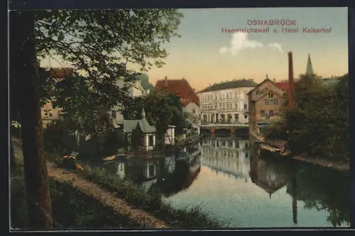 AK Osnabrück, Herrnteichswall und Hotel Kaiserhof