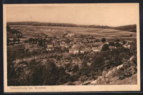 AK Hetschburg bei Weimar, der Ort aus der Vogelschau