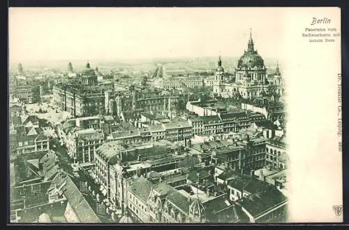 AK Berlin, Panorama vom Rathausthurm mit neuem Dom