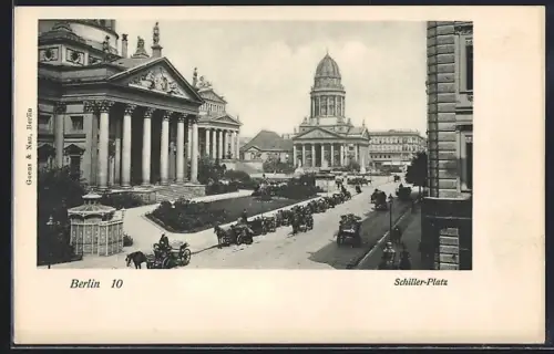 AK Berlin, Schillerplatz mit Gebäuden und Strasse aus der Vogelschau