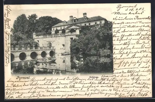AK Pyrmont, Blick zum Schloss