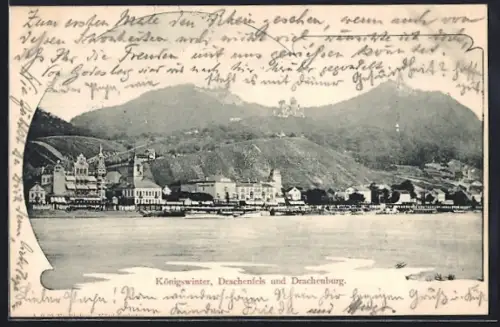 AK Königswinter, Drachenfels und Drachenburg