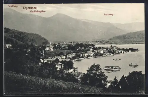 AK Tegernsee, Teilansicht mit Kirchleinspitze, Wallberg und Setzberg