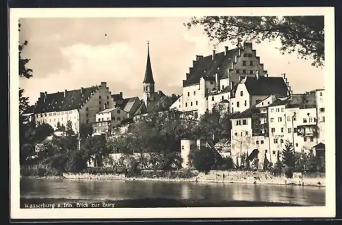 AK Wasserburg a. Inn, Blick zur Burg