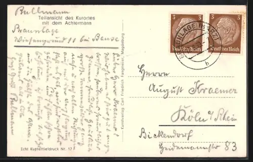 AK Braunlage, Teilansicht mit Strassenpartie