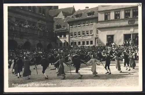 AK Rothenburg o. T., Historischer Schäfertanz vor Gasthaus zum Marktplatz