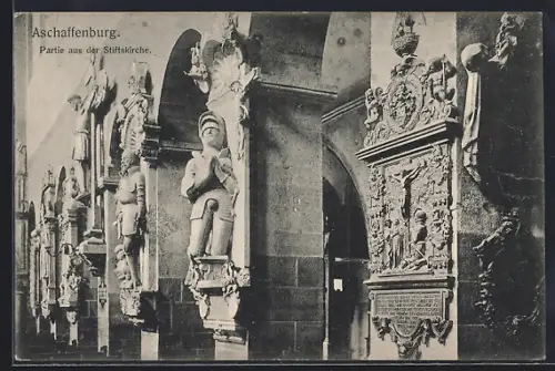 AK Aschaffenburg, Partie aus der Stiftskirche