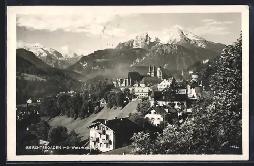 AK Berchtesgaden, Teilansicht mit Watzmann