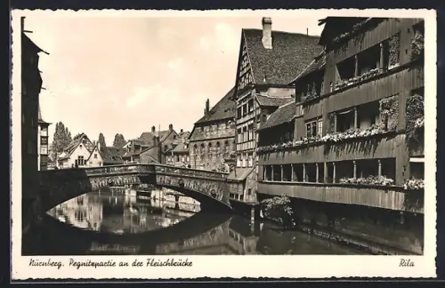 AK Nürnberg, Pegnitzpartie an der Fleischbrücke