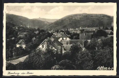 AK Ilsenburg im Harz, Teilansicht mit Bäumen