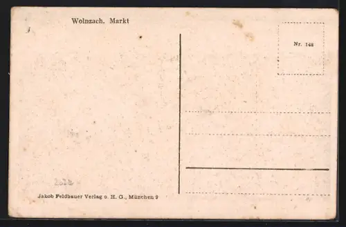 AK Wolnzach, Gesamtansicht mit Feldweg und Wäldchen