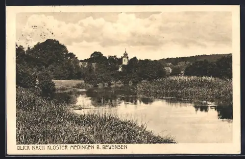 AK Bad Bevensen, Blick zum Kloster Medingen