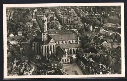 AK Augsburg, Kirche Skt. Ulrich, Fliegeraufnahme