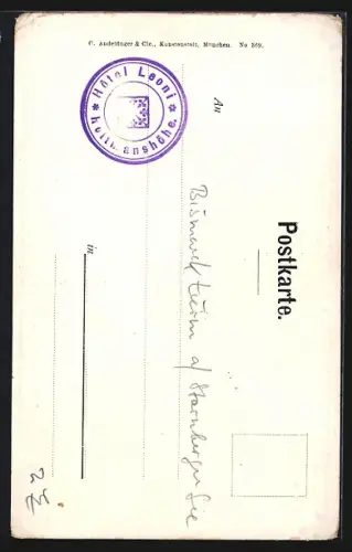 Künstler-AK Starnberg /Sternberger See, Bismarckturm