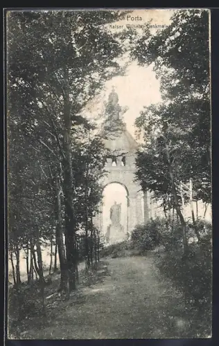 AK Porta, Kaiser Wilhelm-Denkmal
