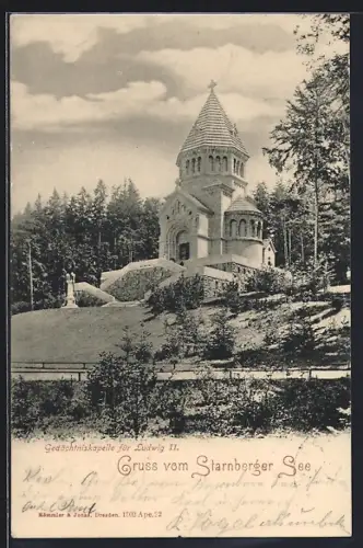 AK Starnberg, Gedächtniskapelle für Ludwig II. am Starnberger See