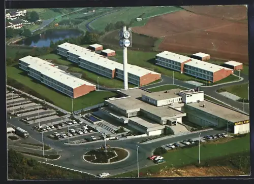 AK Kirchheim in Hessen, Blick auf das Motel-Center aus der Vogelschau