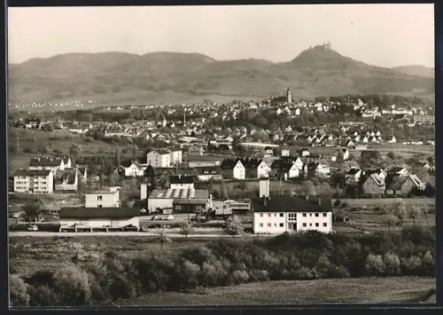 AK Hechingen, Ortsansicht mit Burg Hohenzollern
