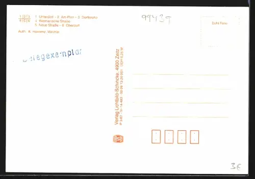 AK Grossobringen /Weimar, Partie am Schwanenteich, Die Kirche